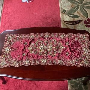 Velvet luxurious embroidered table runner